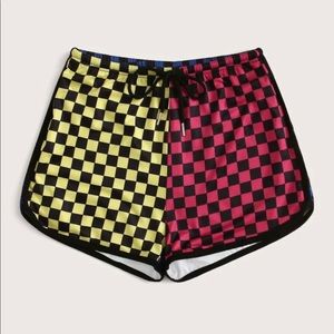 Multicolored Checkered  Shorts